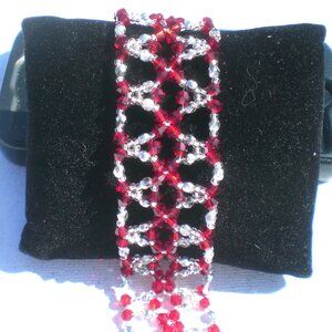 Siam Crystal Candlelight Hand Beaded Bracelet